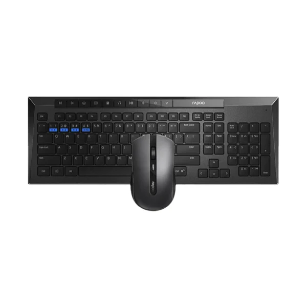 Rapoo 8200M Multi-mode Silent Wireless Keyboard Mouse Combos With Persian Letters