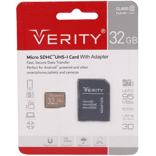 رم میکرو ۳۲ گیگ وریتی Verity U1 95MB/s