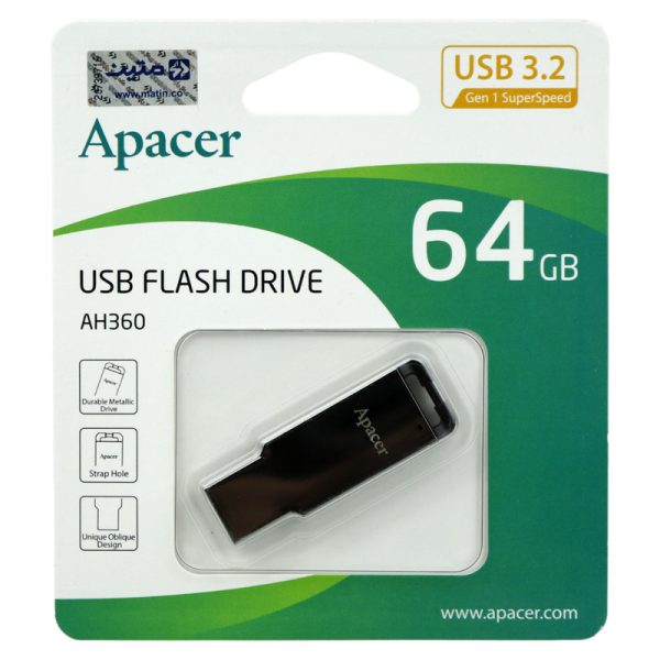 فلش مموری اپیسر مدل APACER AH360 USB 3.1 ظرفیت 64 گیگابایت