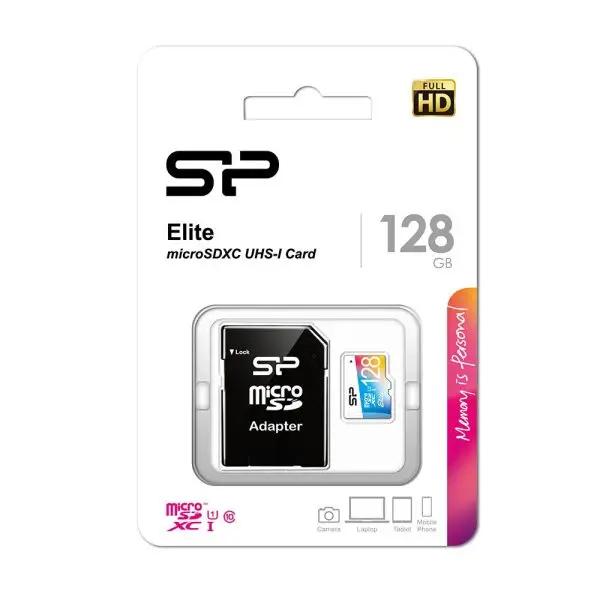 کارت حافظه 128 گیگ سیلیکون پاور مدل ELITE COLOR خشاب دار