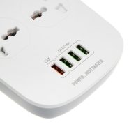 چند راهی 4 خانه برق ارت دار هیسکا CH5512 با کابل 2 متری + شارژر USB