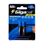 باتری نیم قلمی Gigacell پرمیوم آلکالاین کارتی 2 عددی