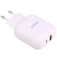 شارژر دیواری فست شارژ هیسکا Hiska H112-PD 2Port QC3 PD + کابل آیفونی