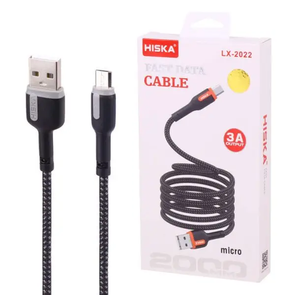 کابل میکرو یو اس بی فست شارژ هیسکا Hiska LX-2022 2m