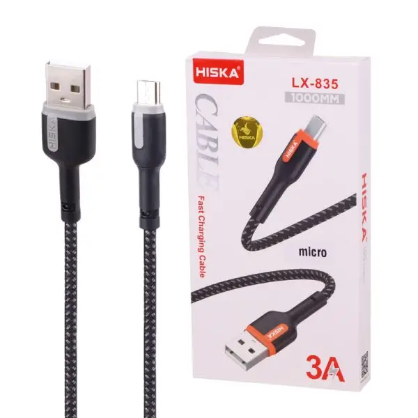 کابل میکرو یو اس بی فست شارژ هیسکا Hiska LX-835 1m