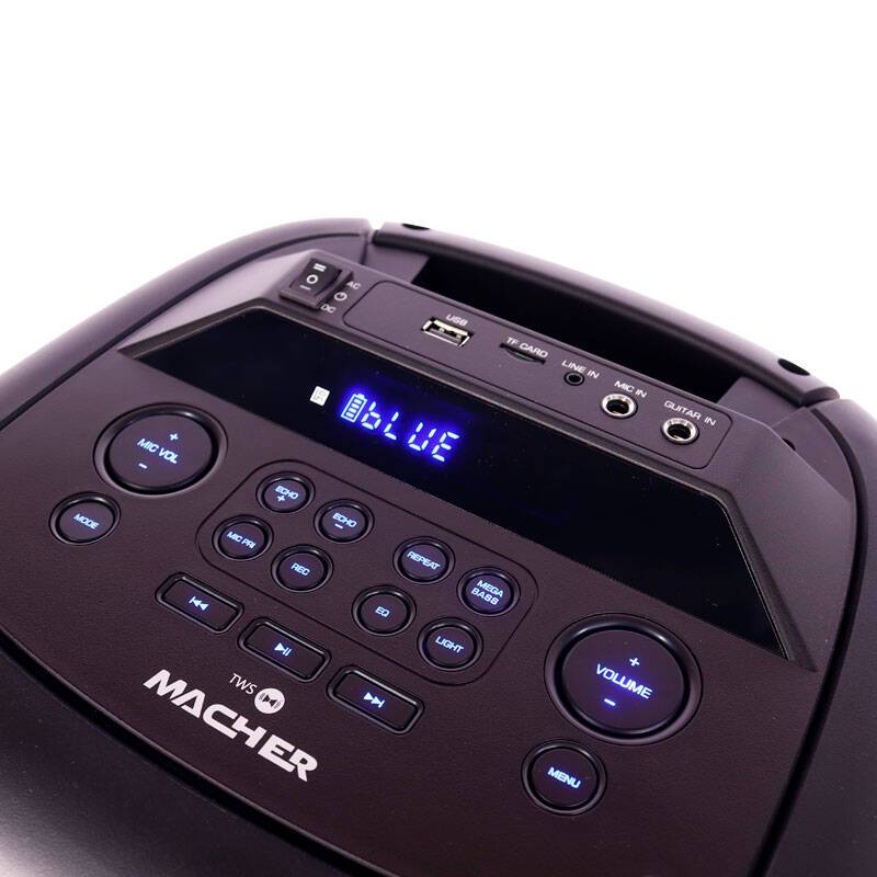 اسپیکر چمدانی بلوتوث رم و فلش خور Macher MR-2300 + میکروفون