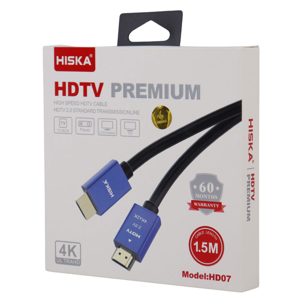 کابل هیسکا Hiska HD07 HDMI v2.0 4K 1.5m