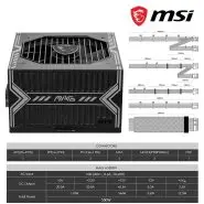 پاور 650 وات ام اس آی MSI MAG A650BN Bronze