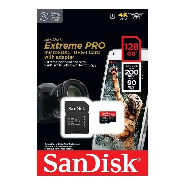 کارت حافظه میکرو اس دی سن دیسک Extreme PRO A2 4K 200MB/s - 128GB