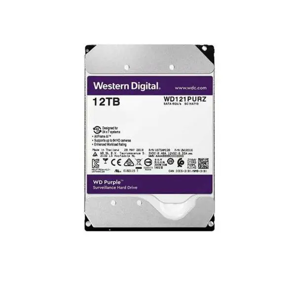 هارد اینترنال وسترن دیجیتال 12 ترابایت بنفش WD PURPLE 12TB