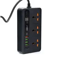 چند راهی برق هیسکا HISKA CH-5520 + شارژر USB و Type-C
