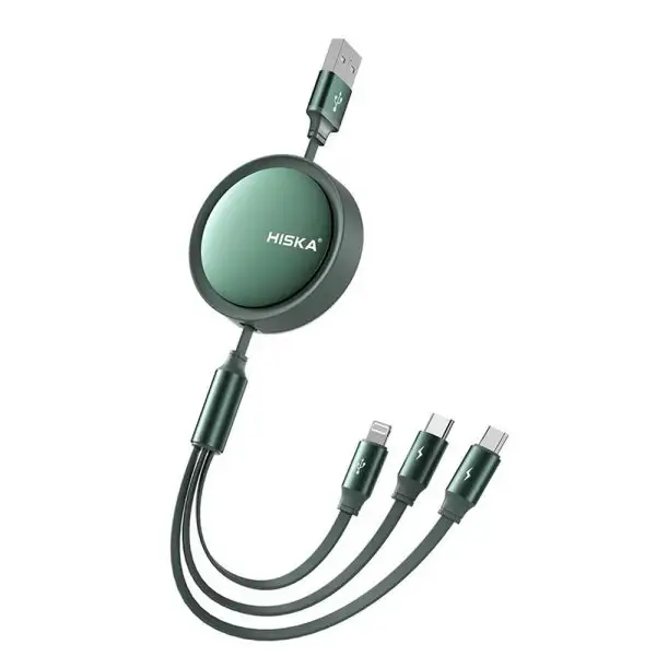 کابل شارژر سه کاره هیسکا مدل HISKA LX10