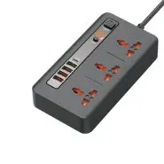 چند راهی برق هیسکا HISKA CH-5520 + شارژر USB و Type-C