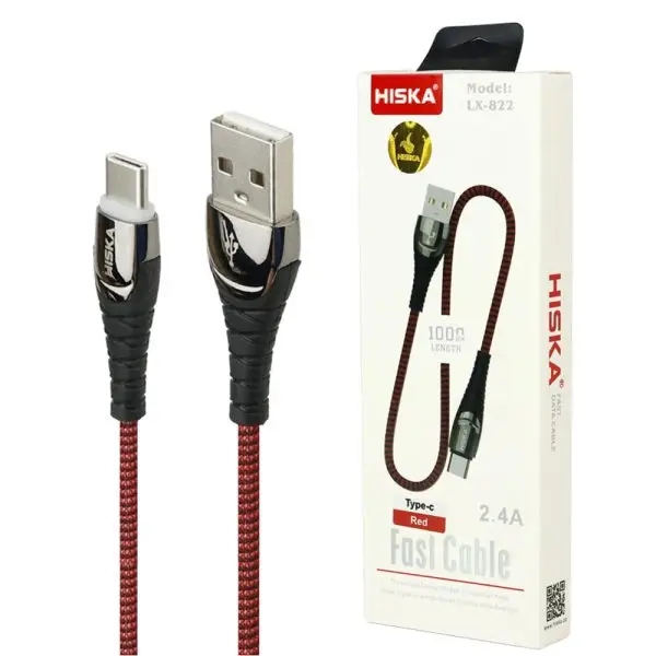 کابل تایپ سی فست شارژ هیسکا Hiska LX-822 1m