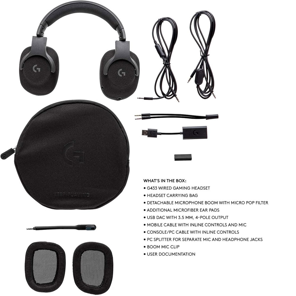 هدست گیمینگ لاجیتک Logitech G433 7.1 Surround Black