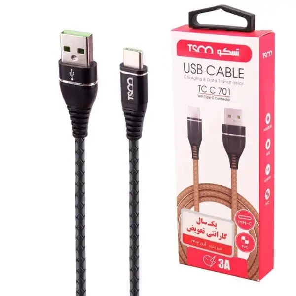 کابل شارژ تایپ سی تسکو مدل TSCO TC C701