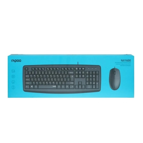 ماوس و کیبورد سیم دار رپو مدل RAPOO NX1600 Wired Optical & Keyboard