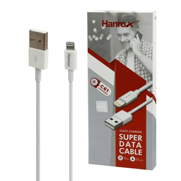 کابل آیفون فست شارژ Hanrox C61 3A 1m