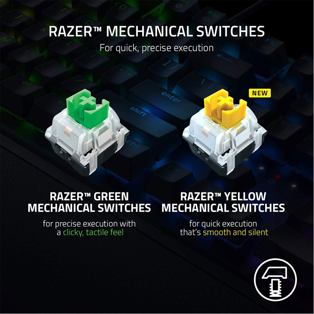 کیبورد مکانیکال گیمینگ ریزر RAZER BlackWidow V3 Yellow Switch