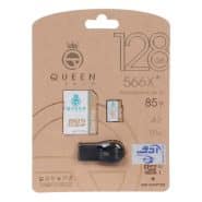 رم میکرو کوئین تک Queen tech microSDHC & adapter & رم ریدر U3 Class 10 566X plus-85MB/s-128GB