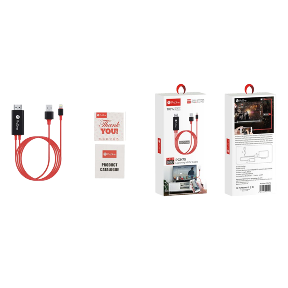 کابل تبدیل لایتنینگ به HDMI پرووان مدل PCH75 طول 1.8 متر ا PCH75 Lightning to HDMI model 1.8 meters