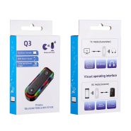 Q3 2 in 1 AUX Bluetooth audio receiver and transmitter 5.3 RGB adapter Car
