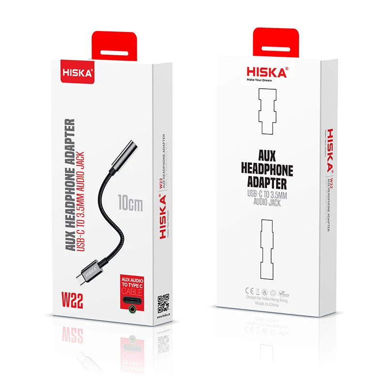 Hiska W24 USB Type C to AUX Cable 10cm