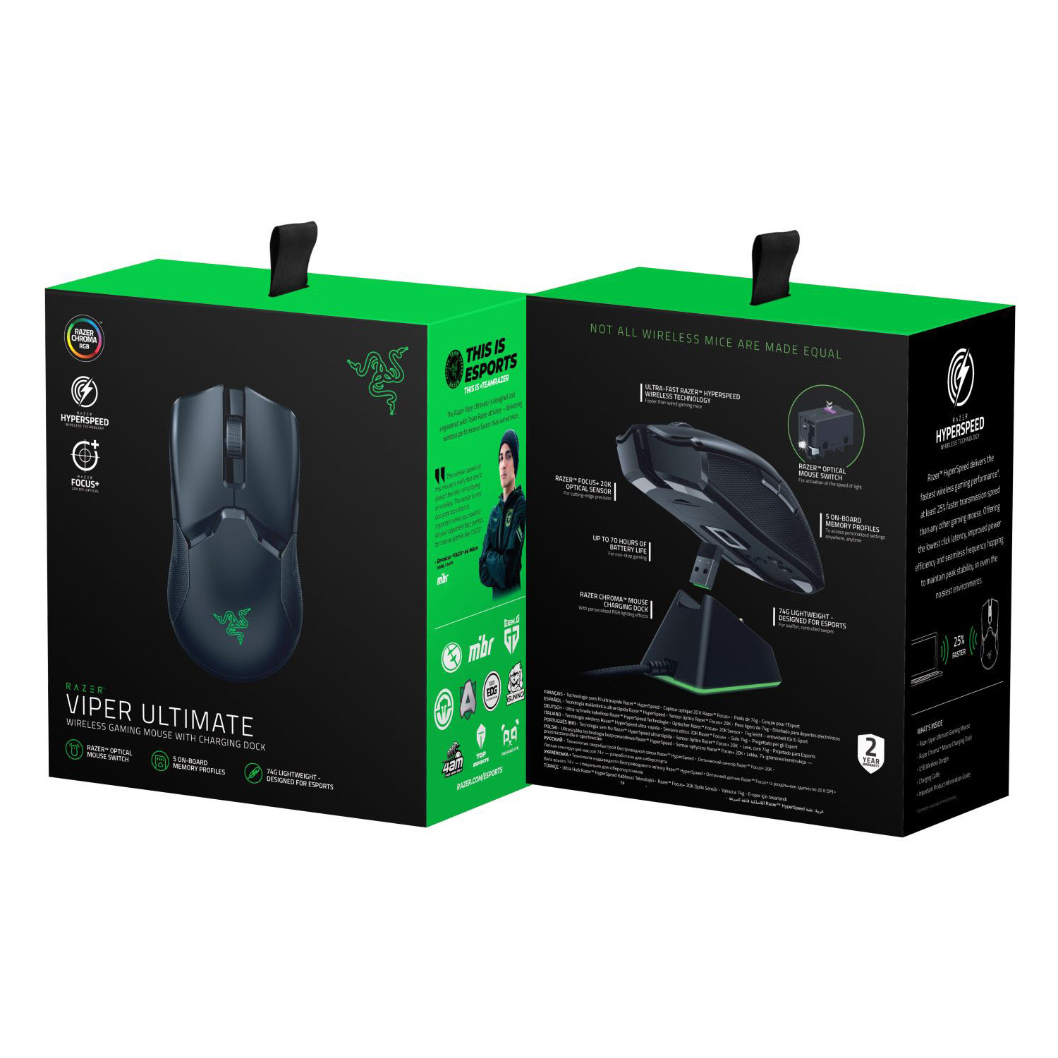موس razer viper ultimate black همراه داک شارژ