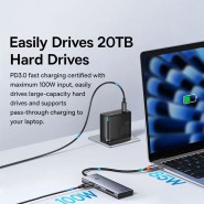 هاب و رم ریدر Baseus UltraJoy Series B00052803811-00 Type-C To USB 3.0/HDMI/SD/Micro SD/Type-C PD