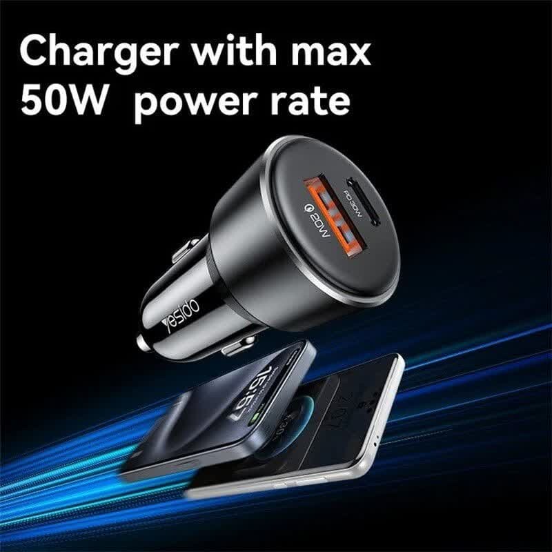 شارژر فندکی یسیدو مدل Y64 توان 30 وات