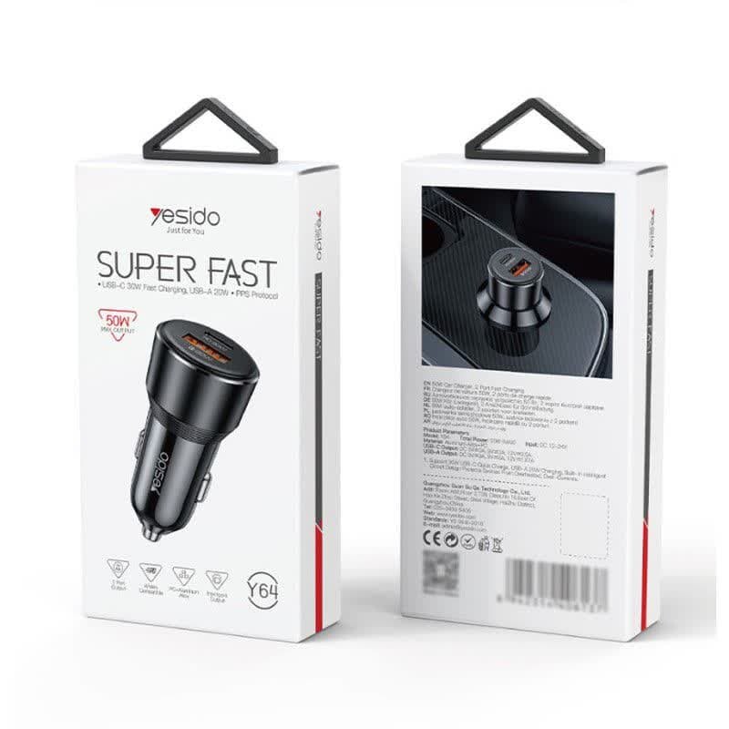 Yesido Y64 3A QC PD 30W Car Fast Charger