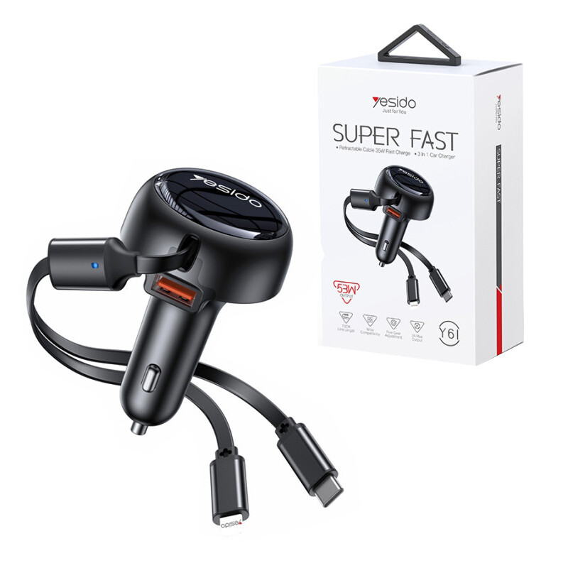 شارژر فندکی 53 وات یسیدو YESIDO Y61