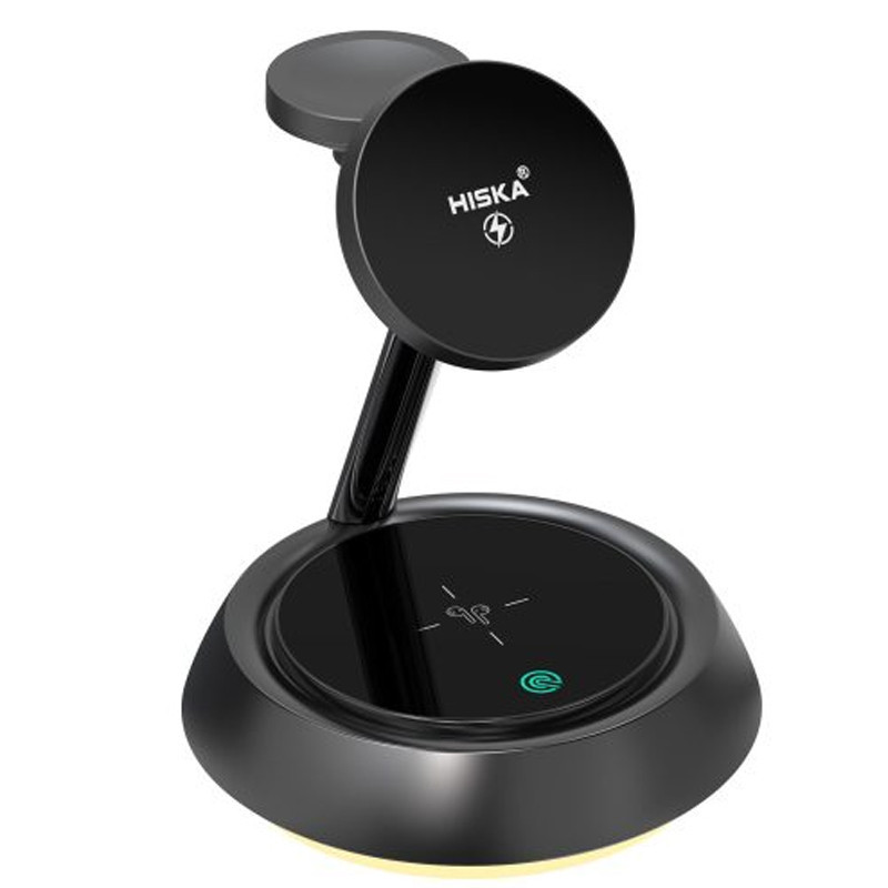 شارژر بی سیم فست شارژ و استند رومیزی هیسکا مدل Hiska HR-13 15W