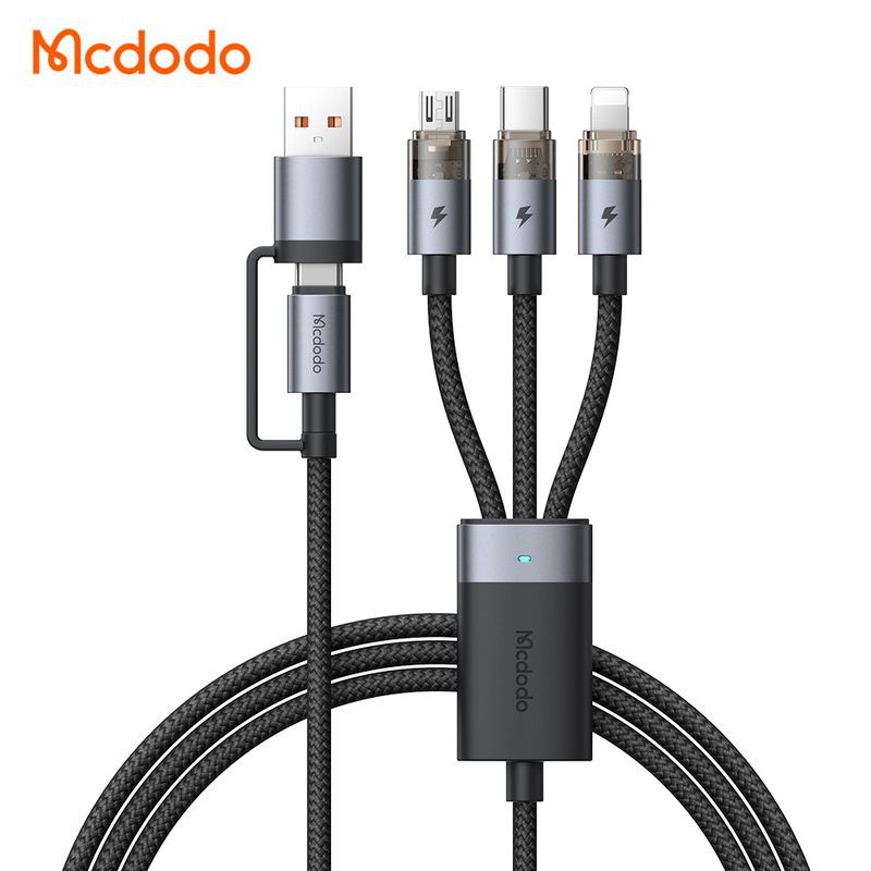 کابل شارژ چندکاره میکرو+لایتنینگ+تایپ سی 100 وات مک دودو مدل MCDODO CA-7260