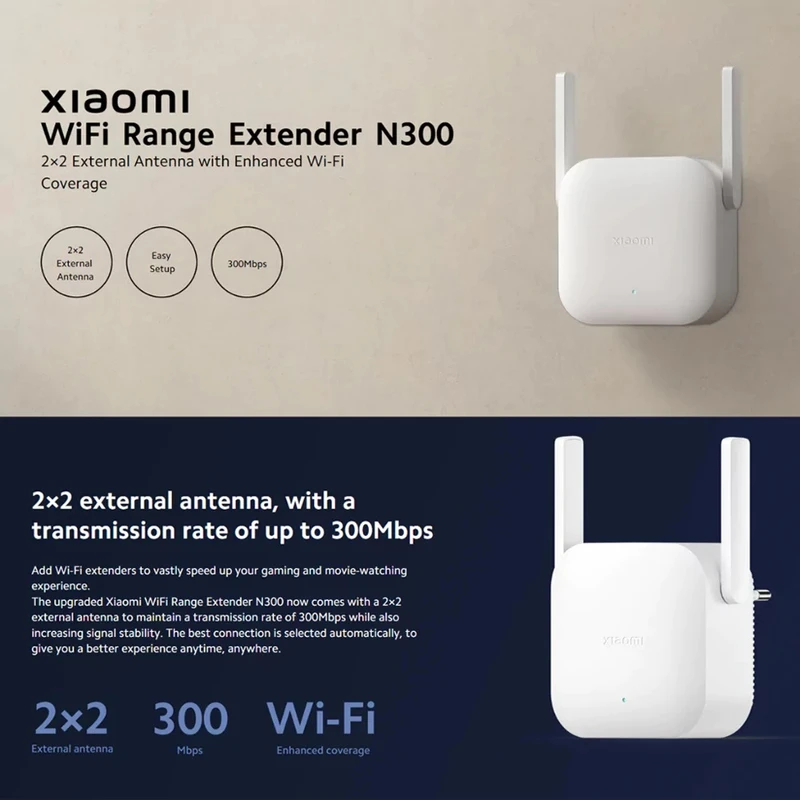 تقویت کننده وایرلس شیائومی مدل Xiaomi WiFi Range Extender N300